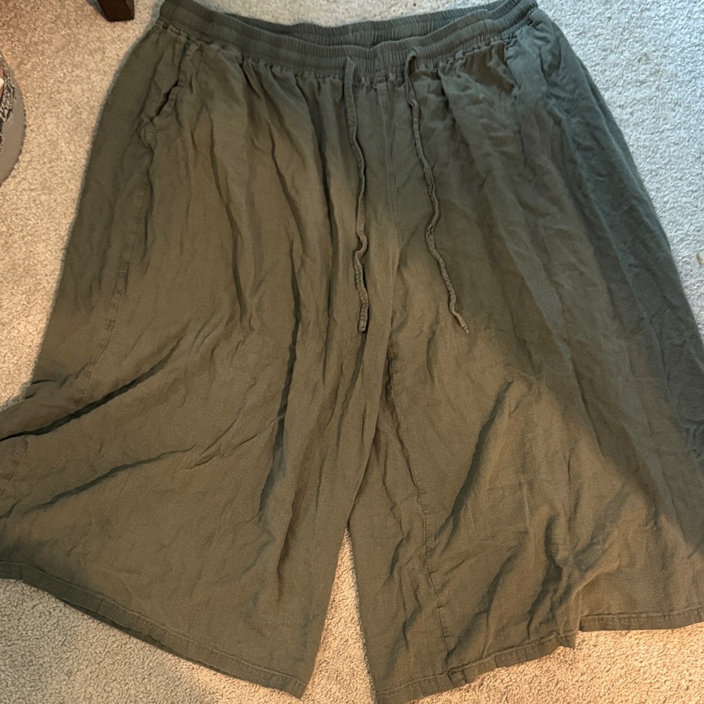 Olive Green Casual Shorts